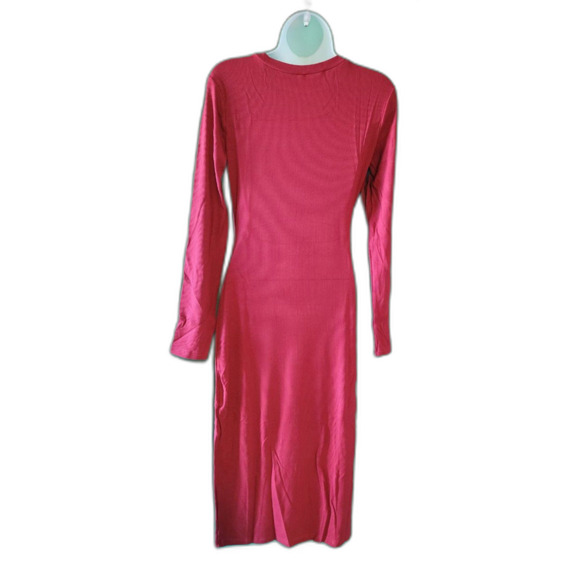 Cut Out Long Sleeve Bodycon Midi Dresses Casual Knit Cocktail Dress Sz XL - Picture 5 of 7